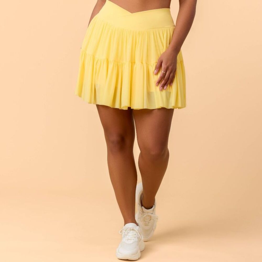 Blogilates Women's Mommy & Me Ballerina Skort - Yellow 1X